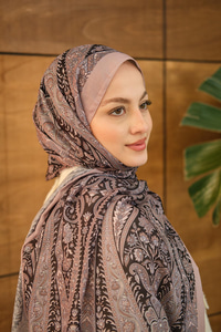 Etnik Desen Soft Şal Vizon