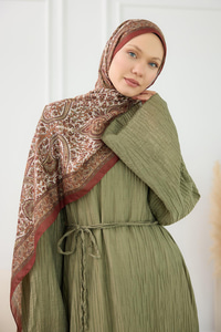 Etnik Desen Soft Şal Vizon