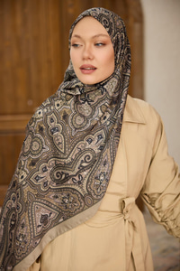 Etnik Desen Soft Şal Vizon