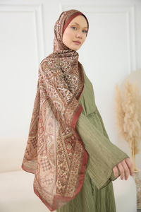 Etnik Desen Soft Şal Vizon