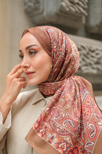 Etnik Desen Soft Şal Yağ Yeşil