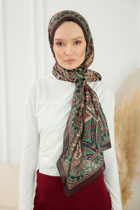 Etnik Desen Soft Şal Zümrüt Yeşil