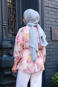 Etnik Desenli Gömlek Fuşya