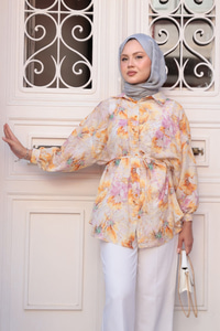 Etnik Desenli Gömlek Pembe