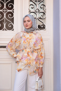 Etnik Desenli Gömlek Pembe