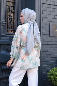 Etnik Desenli Gömlek Yeşil