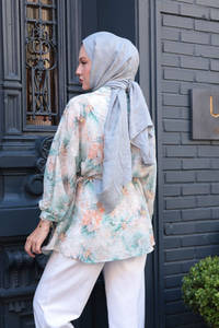 Etnik Desenli Gömlek Yeşil