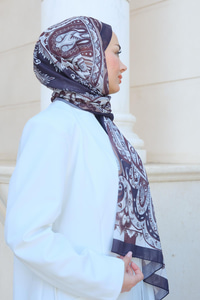 Etnik Desenli Şal Antrasit