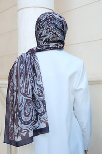 Etnik Desenli Şal Antrasit