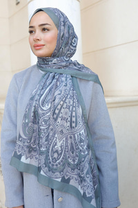 Etnik Desenli Şal Haki Yeşil