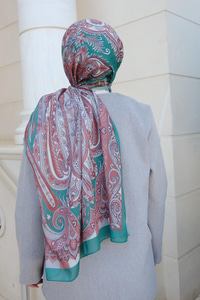 Etnik Desenli Şal Yeşil