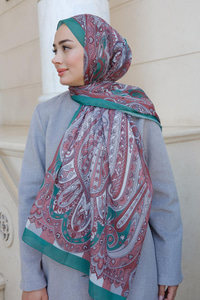 Etnik Desenli Şal Yeşil