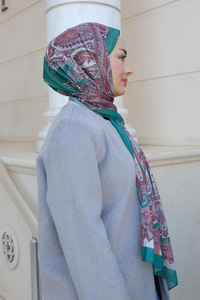 Etnik Desenli Şal Yeşil