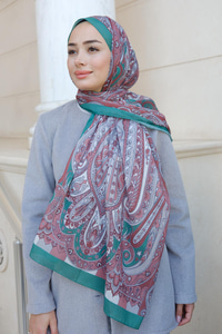 Etnik Desenli Şal Yeşil