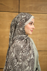 Etnik Yaprak Desen Şal Taş