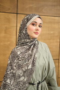 Etnik Yaprak Desen Şal Taş