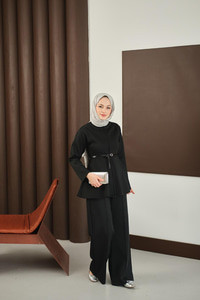 Femuarlı Scuba Takım Siyah