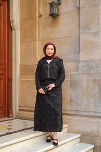 Fermuar Detay Etekli Takım Siyah