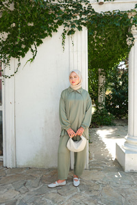 Fermuar Detay İkili Takım Ada Çayı