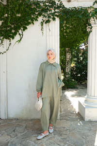 Fermuar Detay İkili Takım Ada Çayı