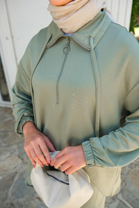 Fermuar Detay İkili Takım Ada Çayı