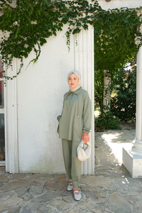 Fermuar Detay İkili Takım Ada Çayı