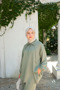 Fermuar Detay İkili Takım Ada Çayı