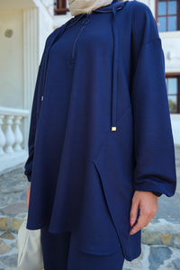 Fermuar Detay İkili Takım Lacivert