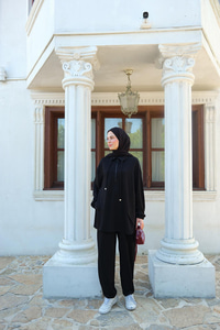 Fermuar Detay İkili Takım Siyah