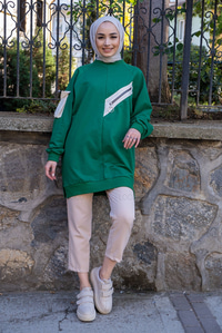 Uygun Fiyatlı FERMUAR DETAY SWEAT YESIL | Loccomoda.com 