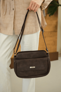 Fermuar Detaylı Çanta Kahverengi