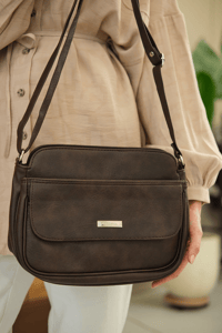 Fermuar Detaylı Çanta Kahverengi