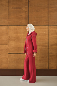 Fermuar Detaylı İkili Takım Kırmızı