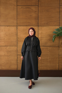 Fermuarlı Etekli Takım Siyah