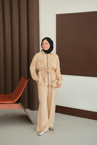 Fermuarlı İkili Takım Krem