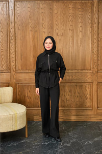 Fermuarlı İkili Takım Siyah