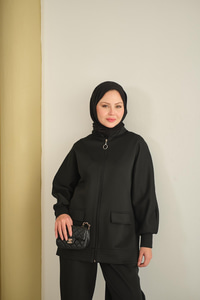 Fermuarlı İkili Takım Siyah