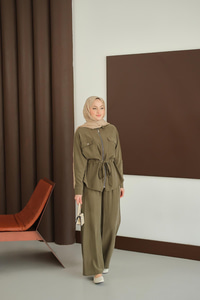 Fermuarlı İkili Takım Yeşil