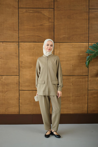 Fermuarlı İkili Takım Yeşil