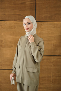 Fermuarlı İkili Takım Yeşil