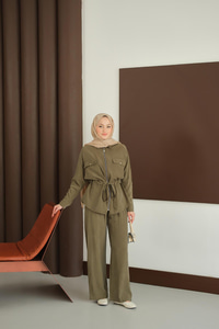 Fermuarlı İkili Takım Yeşil