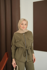 Fermuarlı İkili Takım Yeşil