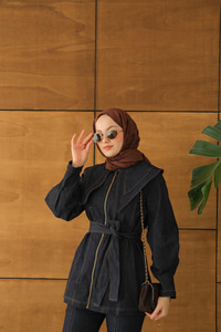 Fermuarlı Kot Takım Lacivert