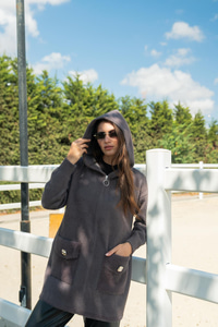 Fermuarlı Triko Ceket Füme