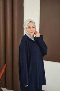 Fermuarlı Triko Takım Lacivert