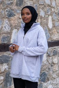 Uygun Fiyatlı FERMUARLI UC IPLIK SWEAT GRI | Loccomoda.com 