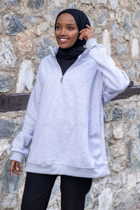 Uygun Fiyatlı FERMUARLI UC IPLIK SWEAT GRI | Loccomoda.com 