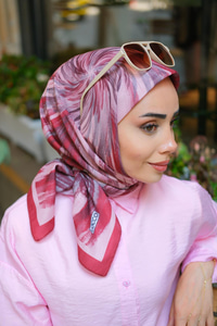 Fırça Desen Soft Eşarp Bordo