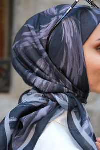 Fırça Desen Soft Eşarp Siyah