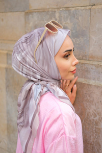 Fırça Desen Soft Eşarp Vizon